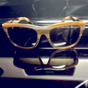 Ferragamo sunglasses gently used. Fashionable brown/cream/tan unisex sunglasses.